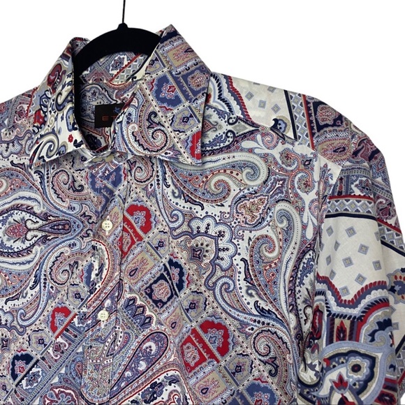 Etro Men’s Button Down Bandana Paisley Shirt 42 Large - Picture 5 of 5